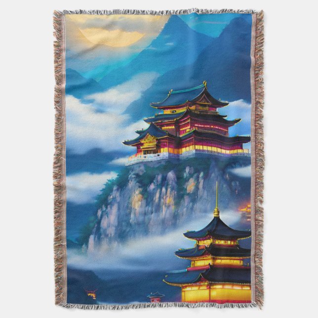 Cobertor Palácio de Montanha Chinês (Frente Vertical)