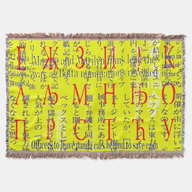 Cobertor Palavras multilíngues (Frente)