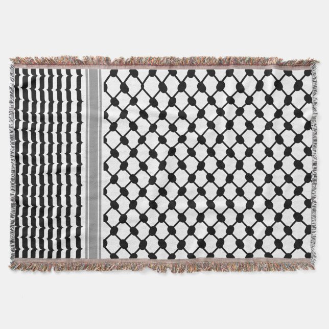 Cobertor Palestino Hatta Keffiyeh Kufiya Folk (2 Padrão) (Frente)