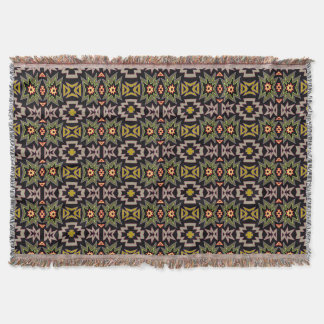 Cobertor Paleta de Padrão Geométrico Sudoeste Verde Dourado