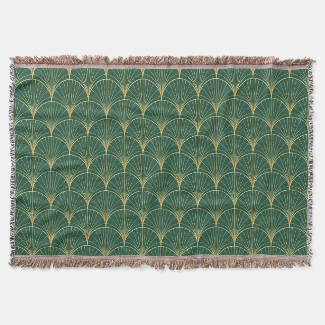 Cobertor Palm verde Folha Art Deco (Frente)