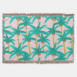 Cobertor Palmas Tropicais: Padrão de Verão de Aquarela
