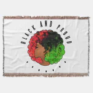 Cobertor Pan-africana menina mulher negra verde vermelho or