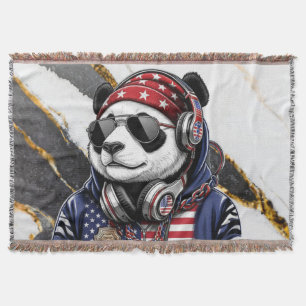 Cobertor Panda Legal dos EUA – Panda Patriótico Vermelho, B