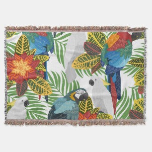 Cobertor Papagaios tropicais, padrão perfeito de vintage.