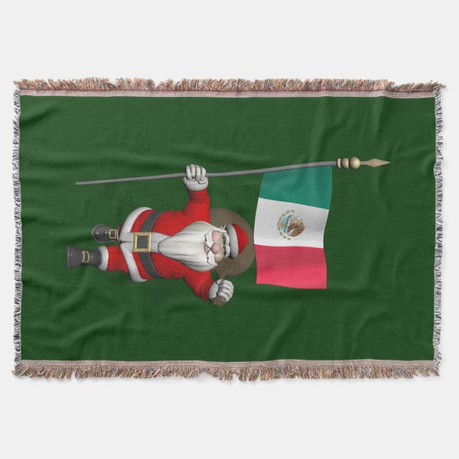 Cobertor Papai Noel Com Alferes Do México (Frente)