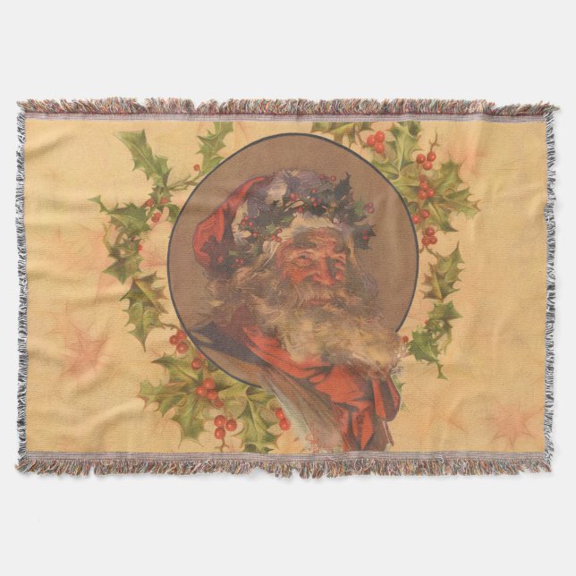 Cobertor Papai Noel Leyendecker Antigo Vitoriano (Frente)