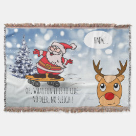 Cobertor Papais noeis no skate, surra engraçada no inverno