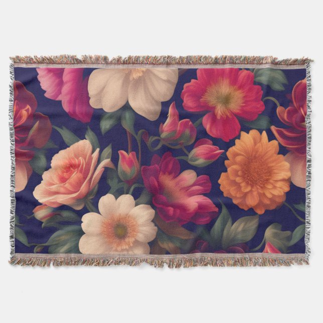 Cobertor Papel de parede com padrão floral (Frente)