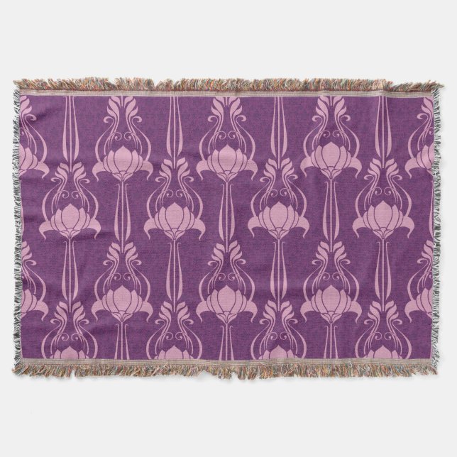 Cobertor Papel de parede flexível - Design violeta rosa (Frente)