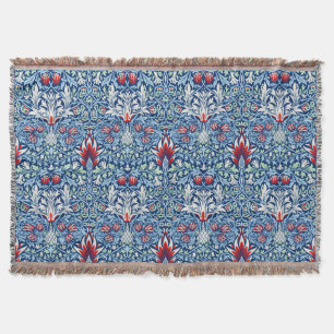 Cobertor Papel de parede floral Morris Navy Blue Snakeshead