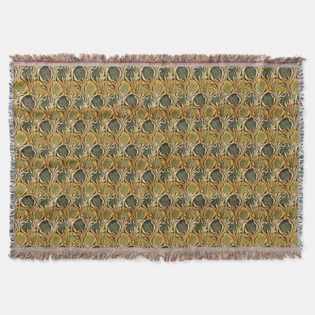Cobertor Papel de Parede Vintage Tulipa Lírio William Morri (Frente)