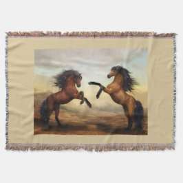 Cobertor par de cavalos selvagens