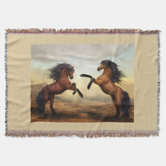 Cobertor par de cavalos selvagens (Frente)