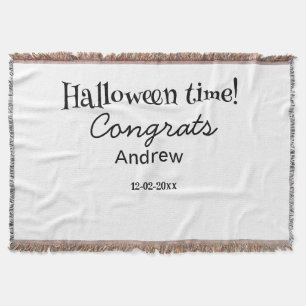 Cobertor Parabéns no Halloween adicione nome data ano forma