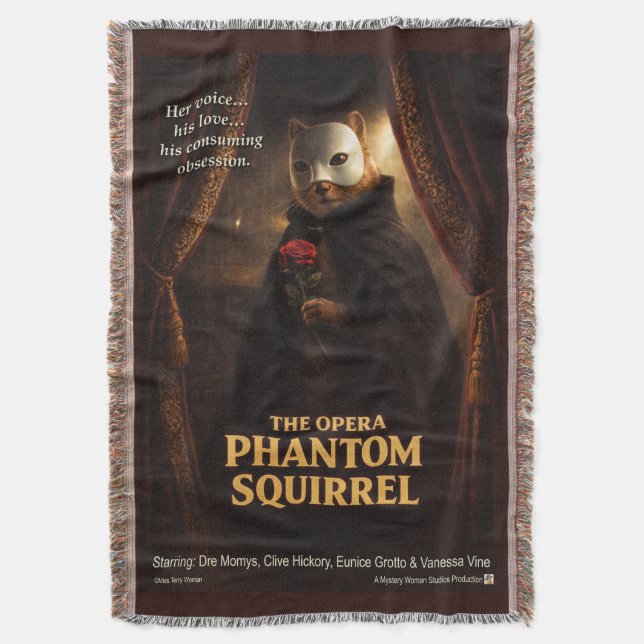 Cobertor Paródia de Esquilo Fantasma da Ópera (Frente Vertical)