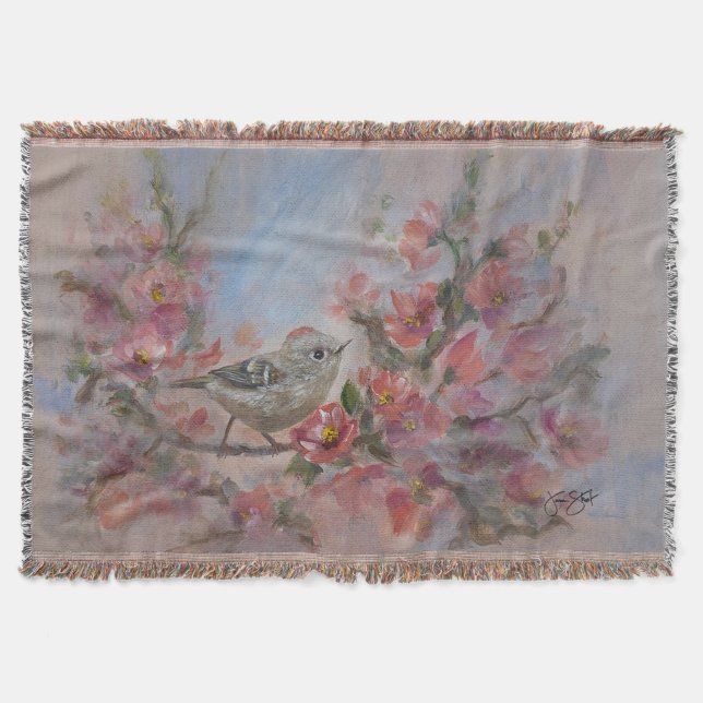 Cobertor Pássaro Estrelinha-de-coroa-rubi (Frente)