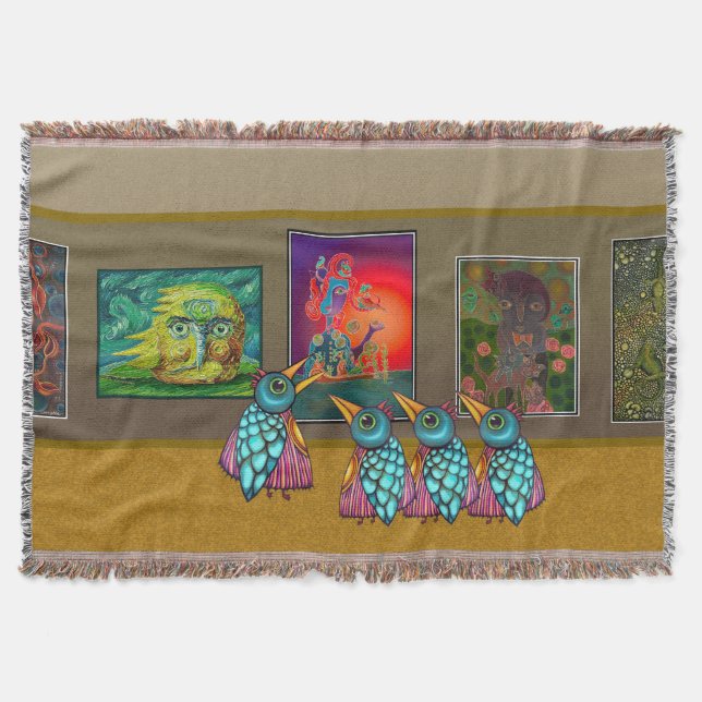 Cobertor Pássaros na Galeria (Frente)