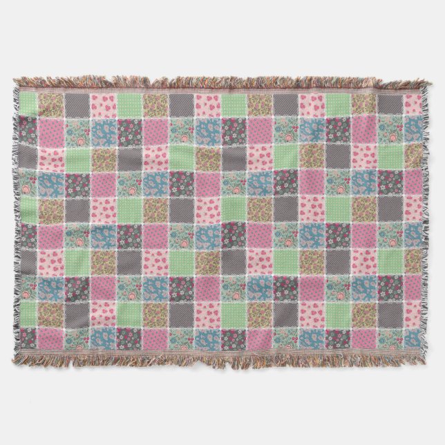 Cobertor Pastel Floral Quilt Squares (Frente)