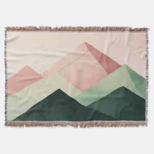Cobertor Pastel Ridge – Paisagem Geométrica de Montanha #1