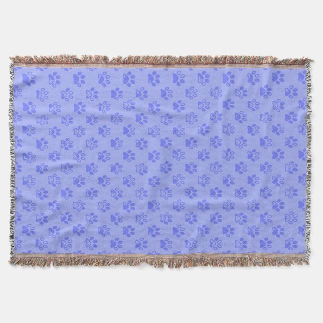 Cobertor Pata de moda impressa em azul (Frente)