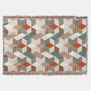 Cobertor Patches Stars Vintage Brown Green