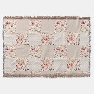Cobertor Patchwork de padrão floral do Vintage