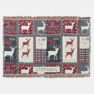 Cobertor Patchwork do Fair Isle Knited Reindeer Russo (2)