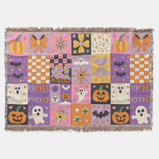 Cobertor Patchwork Patterno Halloween - Quadrados Festivos