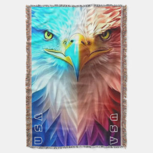 Cobertor Patriótico Americano Bald Eagle Personalizado