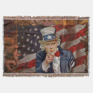 Cobertor Patriótico Steampunk Sam & US Flag