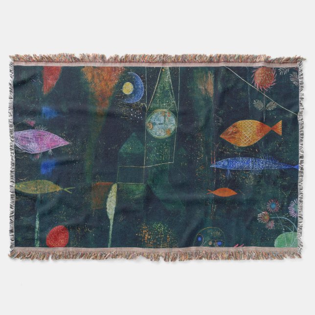Cobertor Paul Klee Fish Magic Abstrato Pintura Gráfica (Frente)