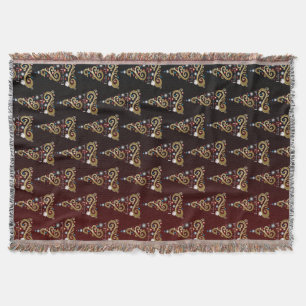 Cobertor Paz no padrão das árvores de Natal do ouro da Te