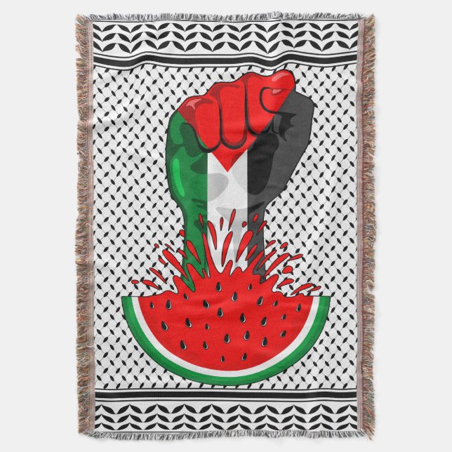 Cobertor Pé de resistência da Palestina em Watermelon (Frente Vertical)