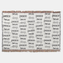 Peace Love Sleep - Cozy Comfy Throw Blanket