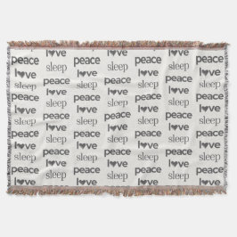 Cobertor Peace Love Sleep - Cozy Comfy Throw Blanket