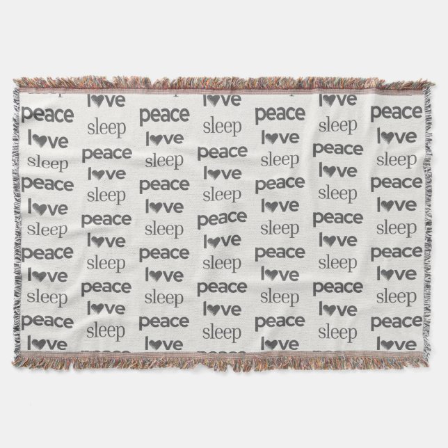 Cobertor Peace Love Sleep - Cozy Comfy Throw Blanket (Frente)