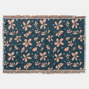 Cobertor Peach Blossom em Azul da Meia-Noite