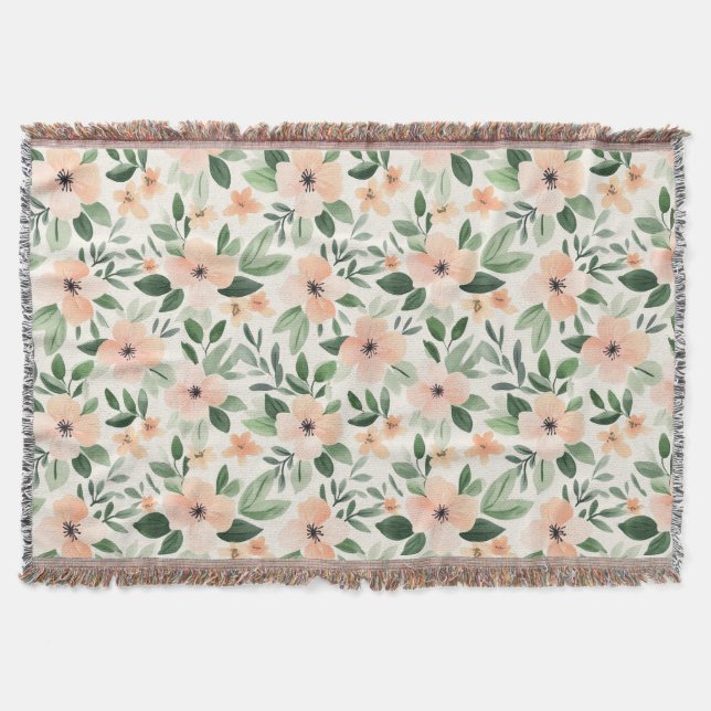Cobertor Peach Mint Flowers   (Frente)