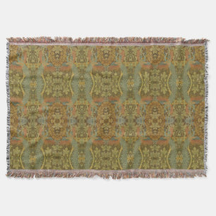 Cobertor Peacock e Oakleaf floral Victorian jacquard Thr