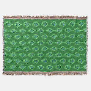 Cobertor Peacock Feathers, Verde limão no Emerald Green