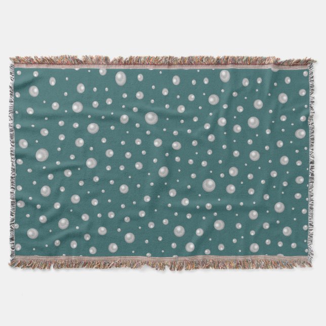 Cobertor Pearl Pattern on Transformative Teal Background (Frente)