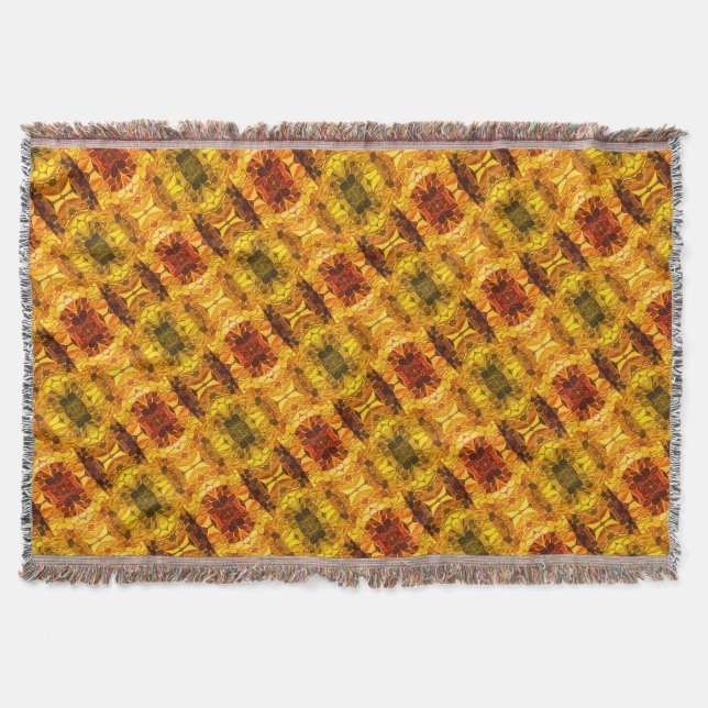 Cobertor Peças amarelas avermelhadas e formas geradoras (Frente)