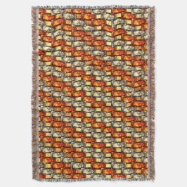 Cobertor Peças retangulares gravadas bege e alinhada averme