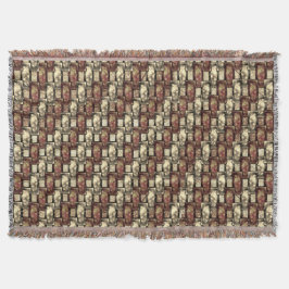 Cobertor Peças retangulares talhadas manchadas, ouro marrom