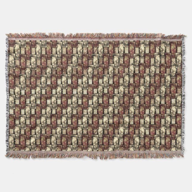 Cobertor Peças retangulares talhadas manchadas, ouro marrom (Frente)