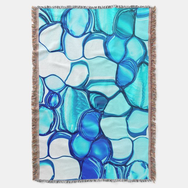 Cobertor Pedras redondas em tons semelhantes a aquamarina (Frente Vertical)