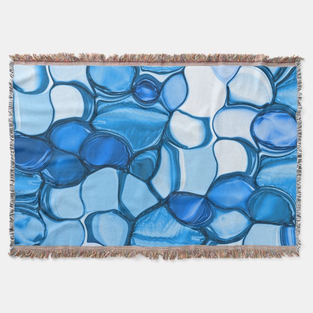 Cobertor Pedras redondas em tons semelhantes ao azul real (Frente)