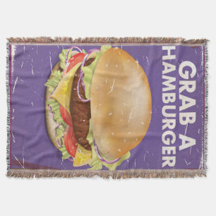 Cobertor Pegue um pôster de comida vintage de Hambúrguer.