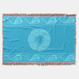 Cobertor Peixes de Knotwork Celta em Azul